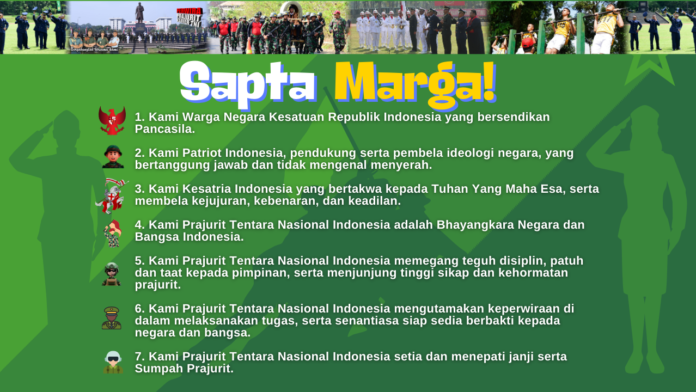 Banner Sapta Marga, kode etik dan pedoman hidup prajurit TNI.