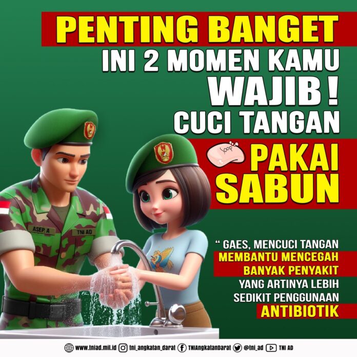 cuci tangan setiap hari dengan menggunakan sabun