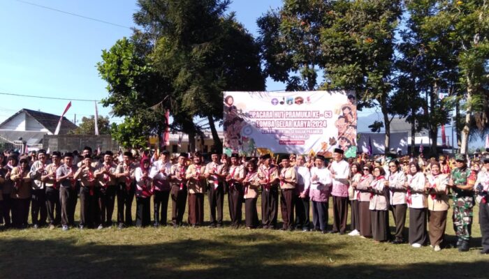 Kegiatan ini dihadiri oleh Ketua Kwartir Ranting Gerakan Pramuka Kecamatan Bumiaji, Camat Bumiaji, Babinsa, Bhabinkamtibmas, dan tamu undangan