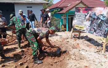 Koramil 0818/30 Tirtoyudo Gelar Karya Bakti Pembangunan Mushola di Arjoyoso Sambut HUT TNI ke-79