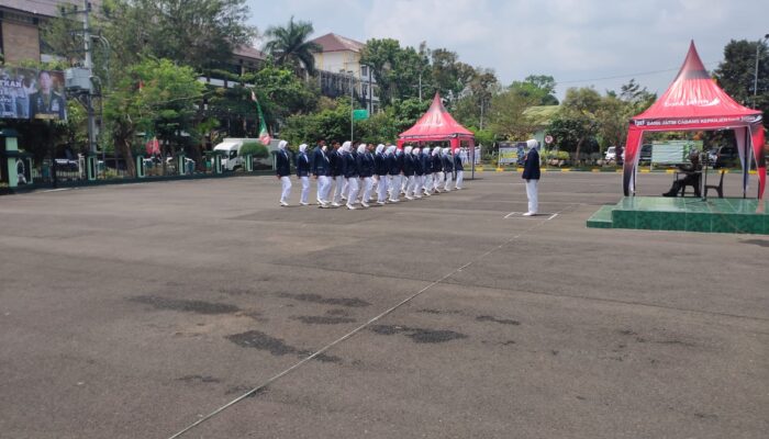 "Tim SMK Wiyata Husada saat mengikuti lomba PBB Piala Panglima TNI dalam rangka HUT TNI ke-79 di Makodim 0818."