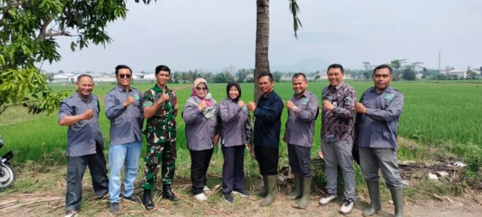 Petani dan pemerintah melakukan penyemprotan hama padi bersama di Desa Karangduren untuk meningkatkan hasil pertanian